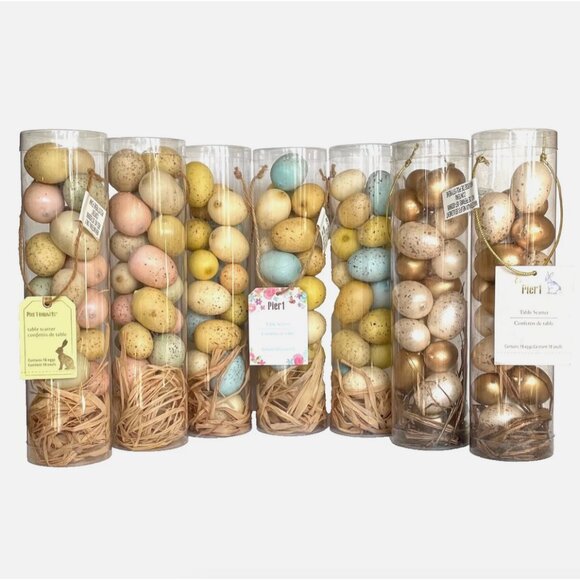 Pier 1 Other - NWT NEW PIER 1 IMPORTS 126 MINI PASTEL GOLD BIRD EGGS EASTER DECOR TABLE SCATTER